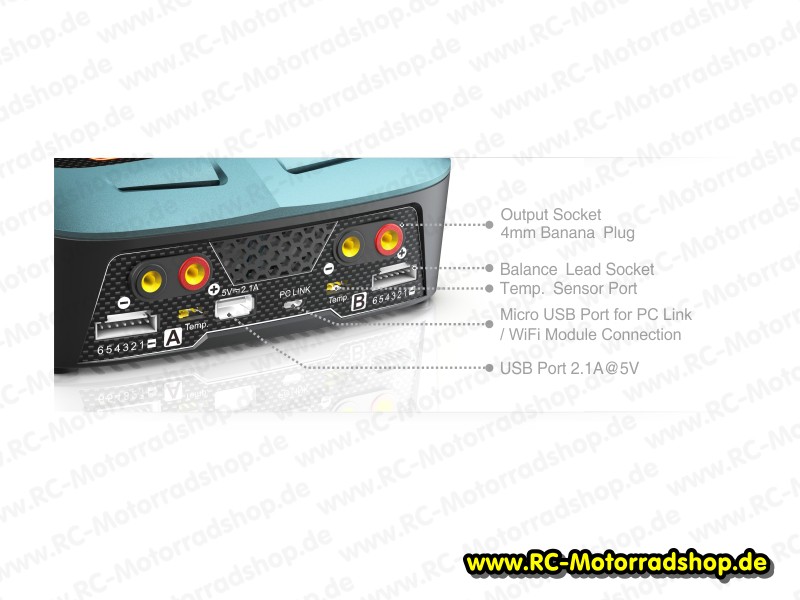SK100089: Ladegerät SkyRC D100 DUO für LiPo / LiFe / LiIon / LiMn / NiCd / NiMH / Pb Akkus SK100089